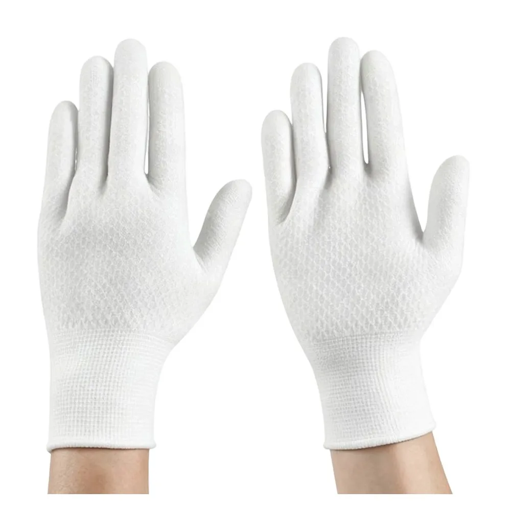 12 Pairs Pineapple Antique Work Gloves Wear-Resistant Solid Color Hand Bead Polishing Glove Comfortable Breathable