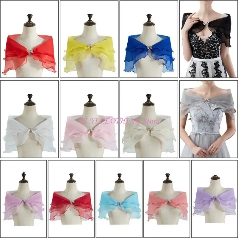 N5KF Elegant Wedding Dress Shawl 3-Layer for Brides and Women Soft & Comfortable Wear