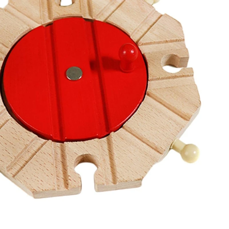 Accessori per binari del treno in legno Giocattolo ferroviario per bambino Giradischi ferroviario in legno compatibile con