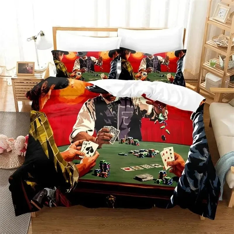 Game Bedding Set Red Dead Redemption 3d Print Bed Linen Quilt Duvet Cover Set Home Textile Queen King Size Kids Room Decor