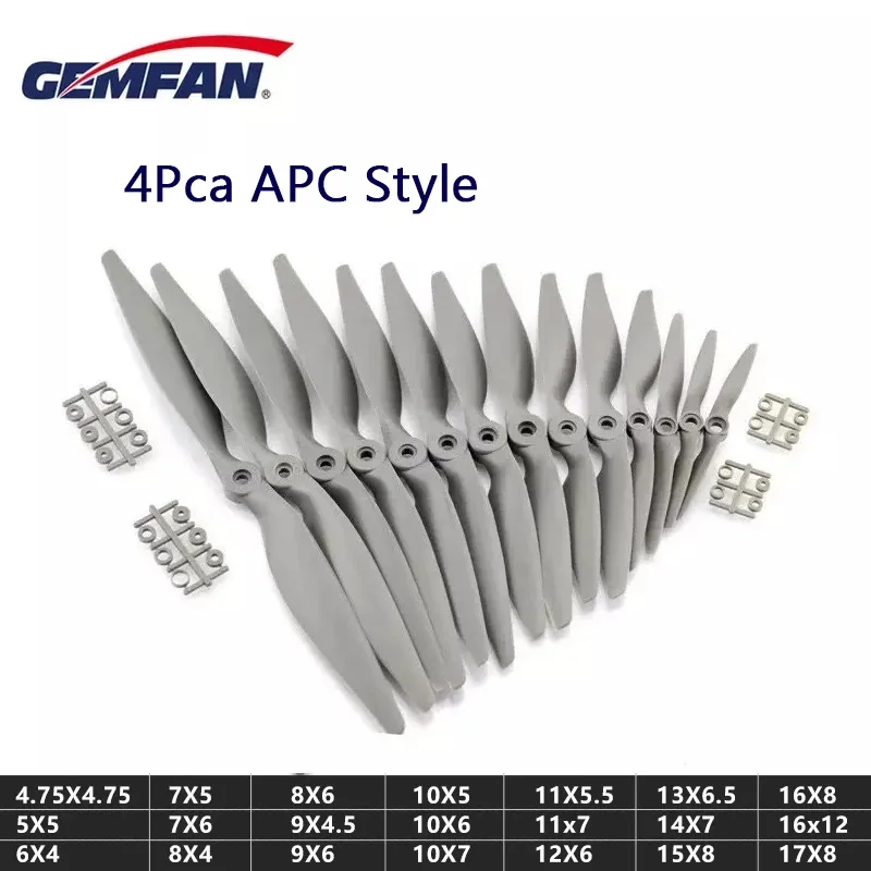 2026 NEW4PCS Gemfan APC Nylon Propeller 5050 6040 7050 7060 8040 8060 9045 9060 1050 1060 1070 1155 1260 1365 1470 Prop For RC A