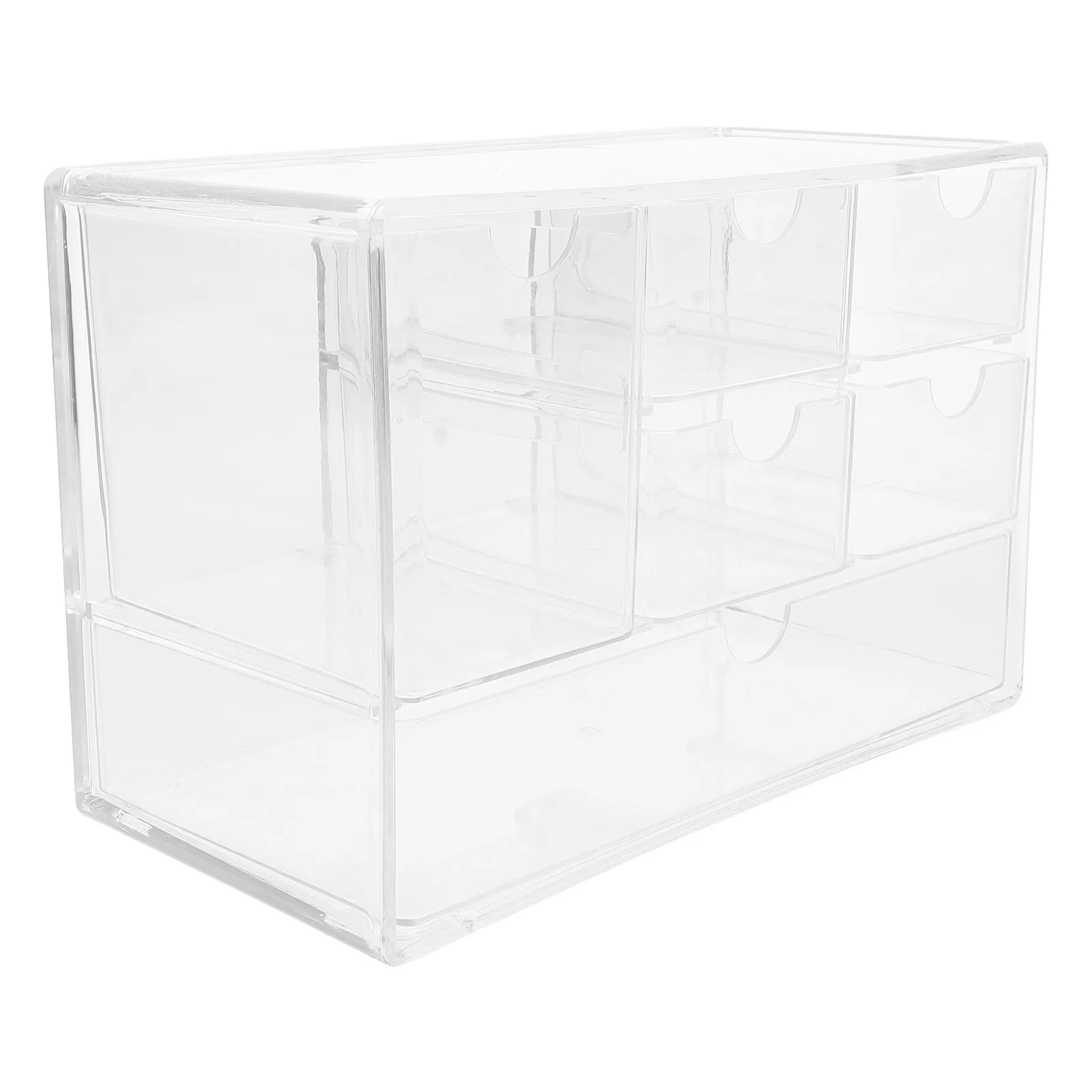 

Transparent 6 Drawers Storage Box Desk ganizer Clear Plastic Home Office Multi Function Stationery Storage