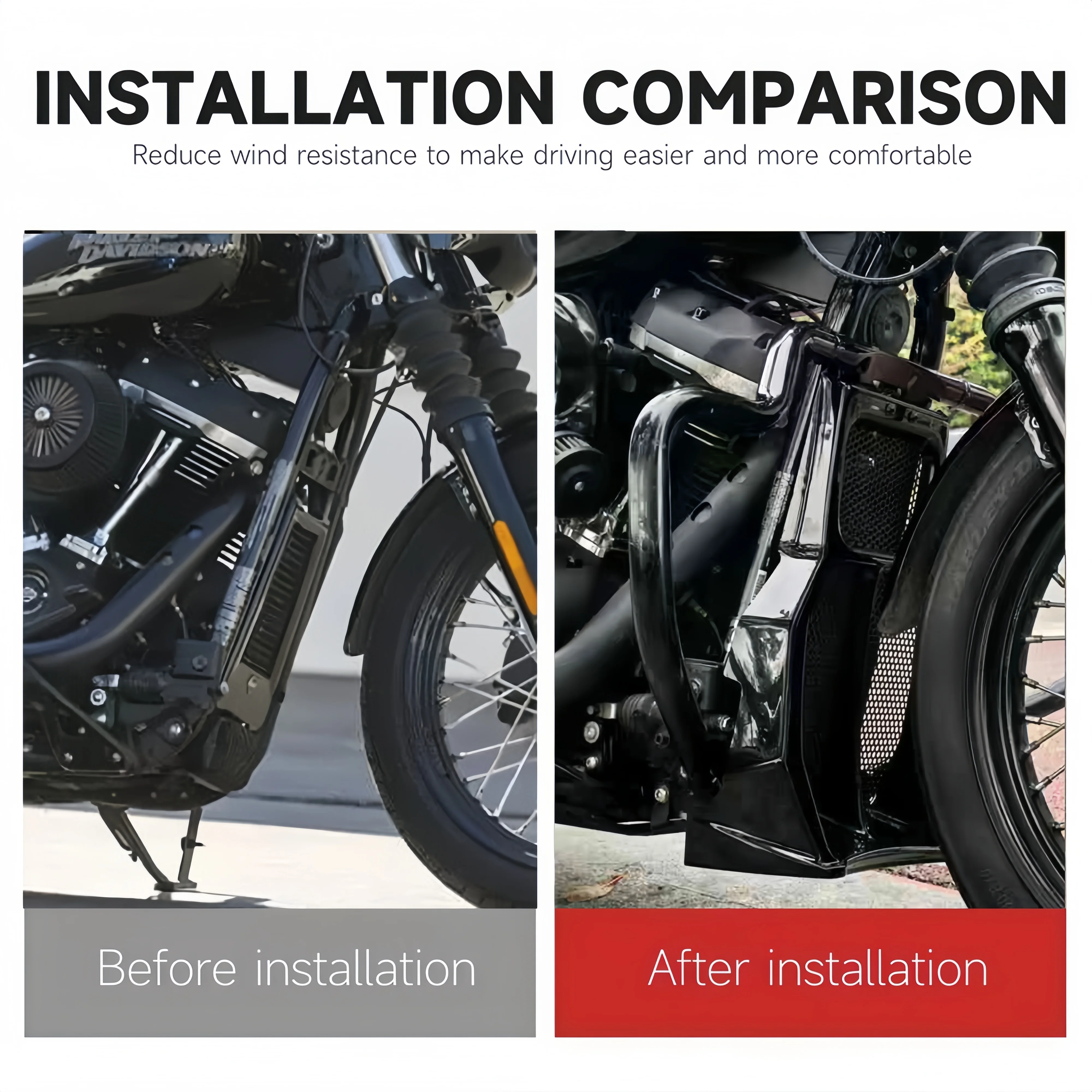 New Motorcycle Accessories Lower Chin Spoilers Radiator Guard Cover For Harley Softail Breakout Street Bob 2018-2025 2024