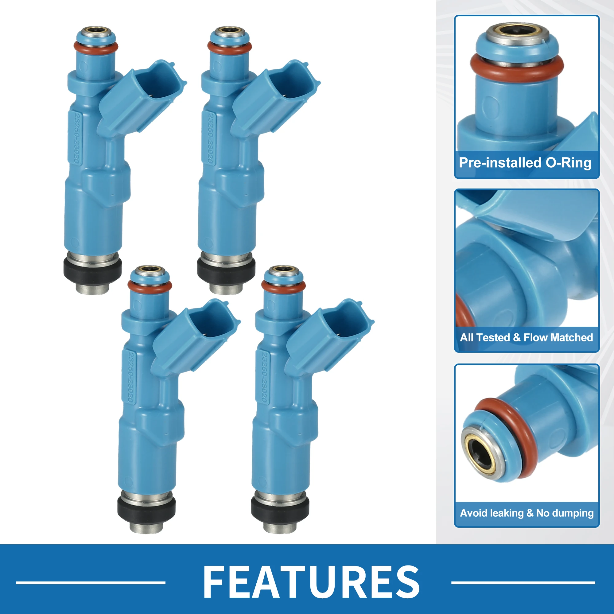 

UXCELL Fuel Injector No.23250-29015 for Toyota Yaris Vitz 99-05 1.0L 1.3L Blue 4 Pcs