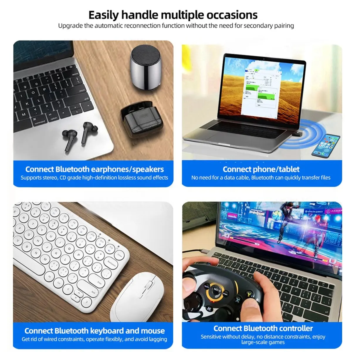 ABAN AX900 USB WiFi6 Adapter 2.4G/5Ghz Bluetooth5.4 900Mbps USB Dongle Wireless WLAN Receiver for Win7/10/11(32/64 Bit)