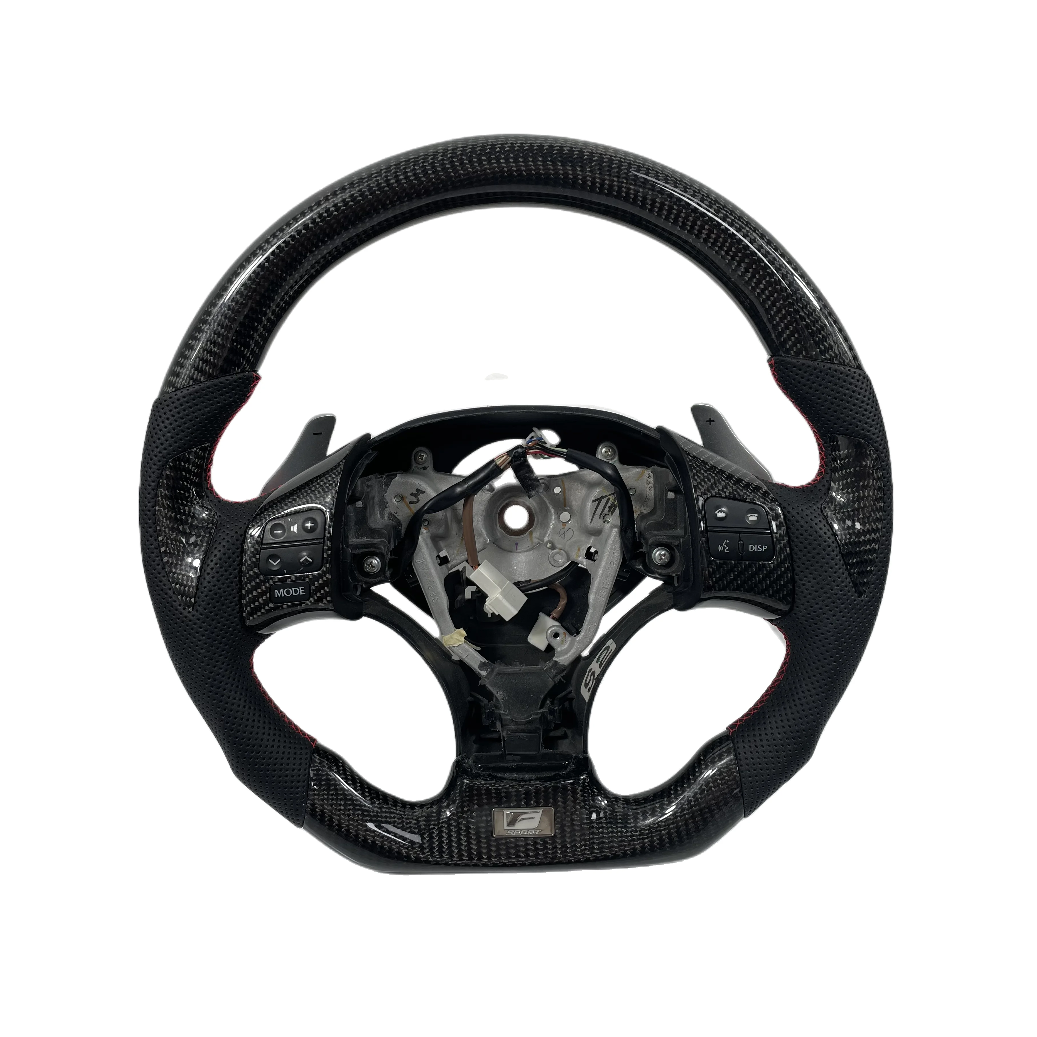 

Custom Car Interior Wheel Carbon Fiber Leather Covered Black for Lexuss IS250 IS350 IS350C Steering Wheel