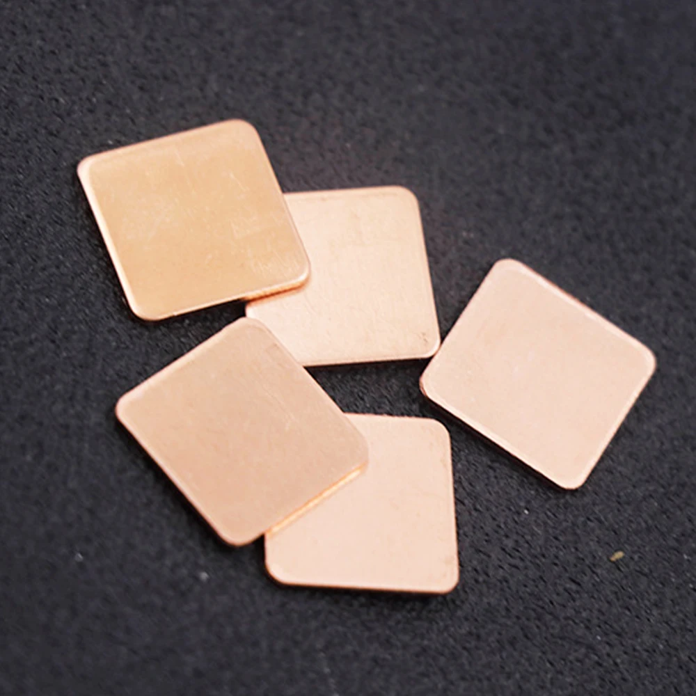 10Pcs 0.1mm/0.3mm/0.5mm/0.8mm/1mm/1.2mm Copper Sheet Plate Strip Shim Thermal Pad Heatsink Sheet For GPU CPU VGA Chip RAM Coolin