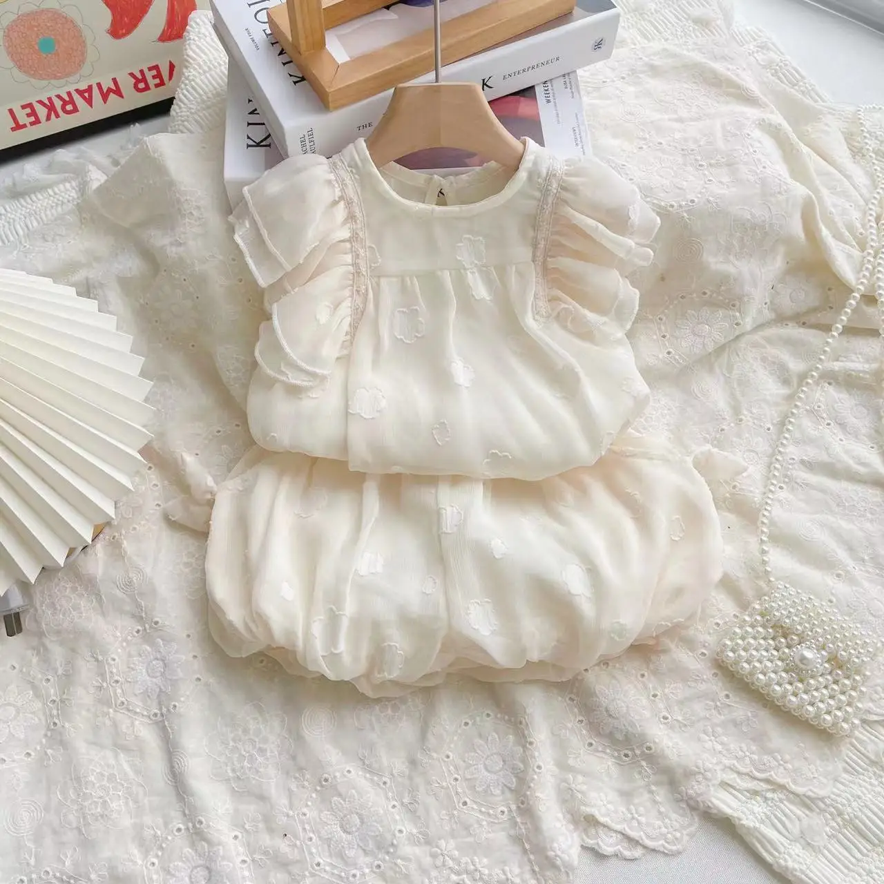 

Children's Clothing Children's Suit 2024 Summer New Korean Version Foreign Style Girl Children's Suit Two-piece Set