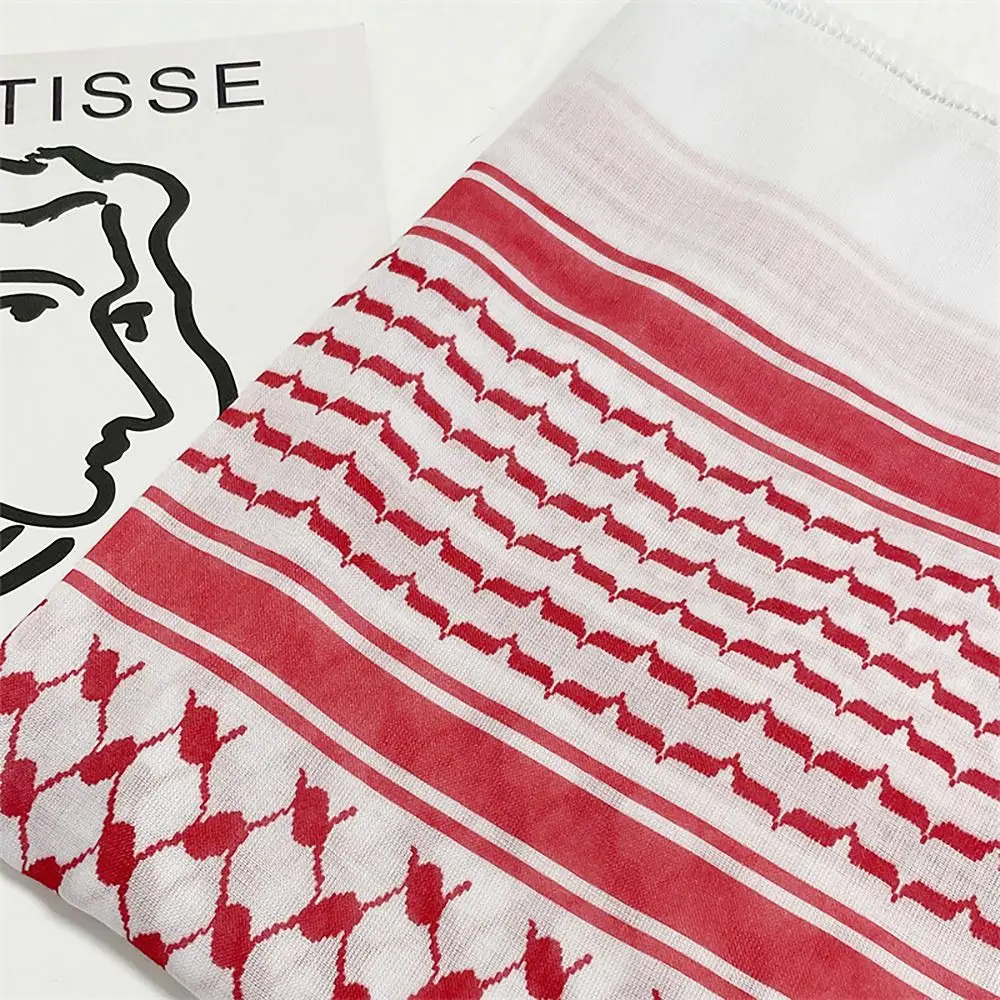 

Head Printed Cotton Headscarf Hiking Decorative Palestine Bandana Turban Shawl Windproof Desert Scarf Wrap for Men Women Hiking