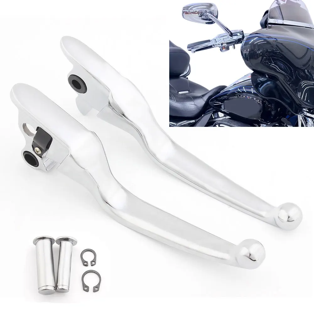 For Harley CVO Ultra Classic Electra Glide FLHTCUSE3 2008-13 Motorcycle Parts Chrome Brake Clutch Levers Aluminum
