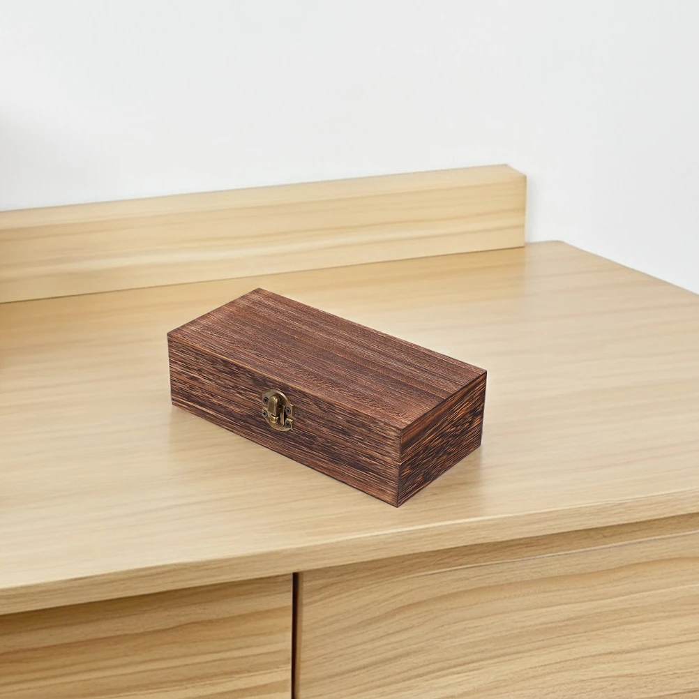 

2 Pcs Retro Gift Box Decorative Keepsake Case Trinkets Dark Brown Treasure Chest