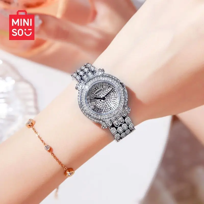 Miniso Gypsy Waterproof Watch, Girls Fashion Quartz Watches with Rhinestone