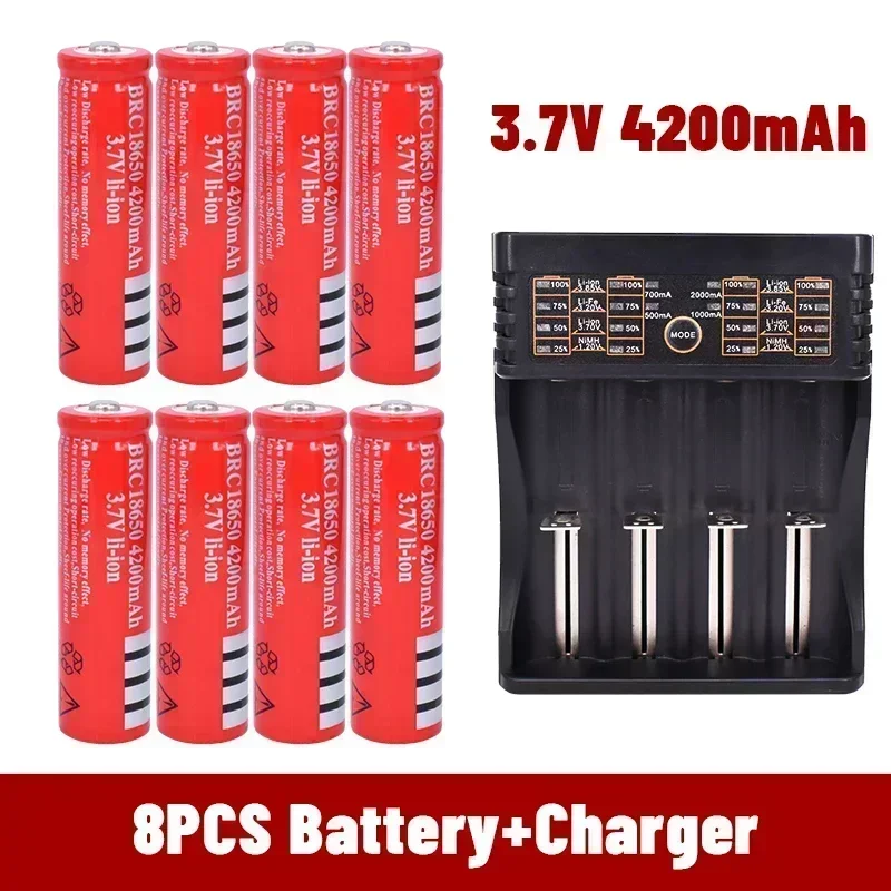 18650 แบตเตอรี่ 3.7V 4200 Mah จัดส่งฟรีแบตเตอรี่ 100% original lithium-ion 18650 ไฟฉายแบตเตอรี่ + 401 charger