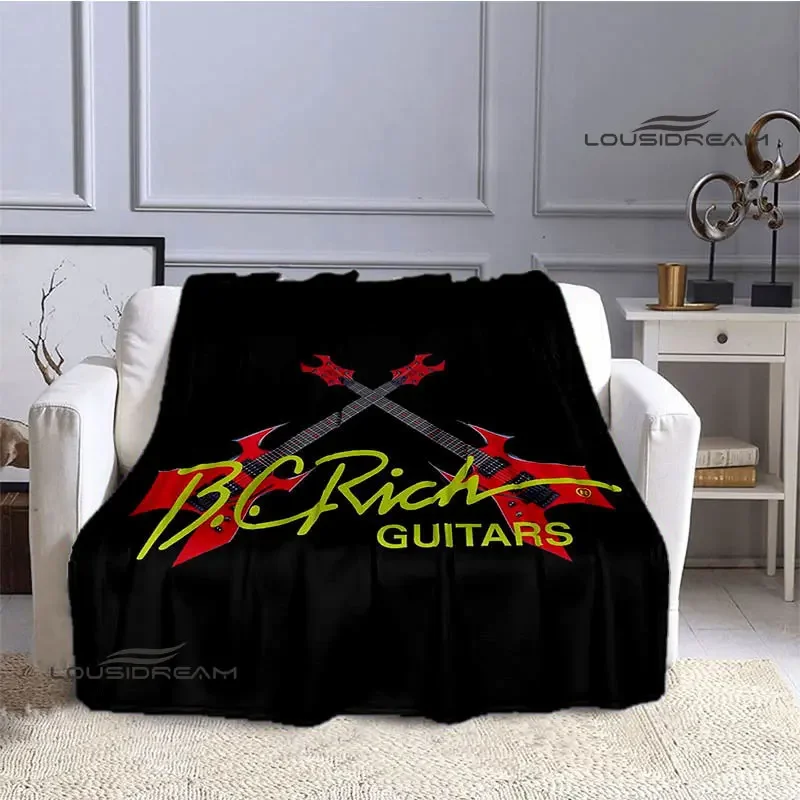 B.C.rich guitar logo printed blankets Picnic blanket Flange Warm blanket Home travel blankets bed linings birthday gift