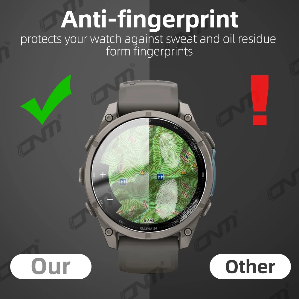 9H Panzerglas für Garmin Fenix 9 Pro Solar 43mm/47mm/51mm Displayschutz Langlebige HD-Glasfolie Kratzfest Zubehör – Detail 4