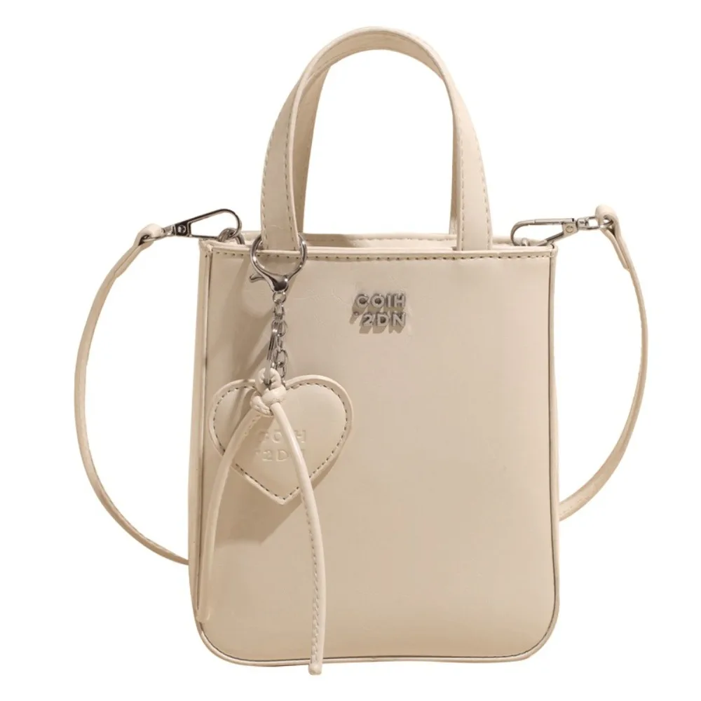 

Модная сумка через плечо из искусственной кожи с брелоком в виде сердца, универсальная маленькая квадратная сумка, стильная высококачественная сумка-кроссбоди для женщин