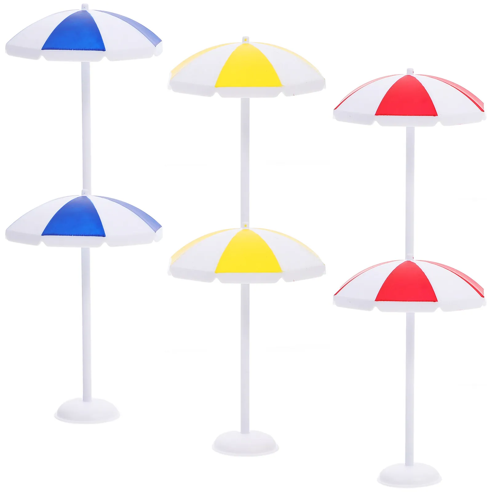 

6Pcs Mini Beach Umbrella Ornament for Dollhouse Garden Bonsai Coastal Decor Unique Miniature Landscape Accessories