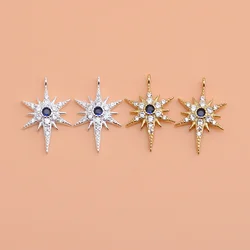 S925 Sterling silver fashion Jewelry Shining Star Pendant Handmade DIY bracelet necklace accessory for women