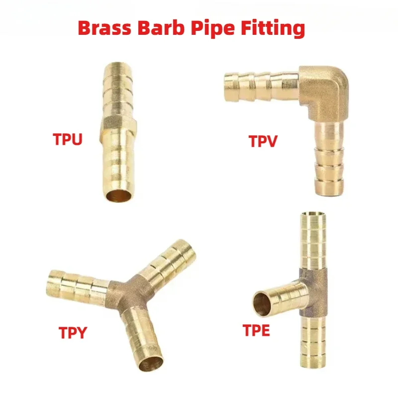 Brass Barb Pipe Fitting 2 3 4 Way Connector for 4mm 5mm 6mm 8mm 10mm 12mm 16mm 19mm Hose Copper Pagoda Water Tube Fittings