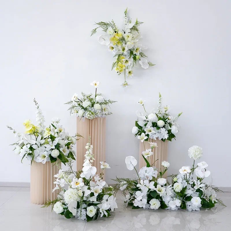 White forest simulated flower ball flower arrangement, wedding event ceremony 4S shop delivery photography arrangement
