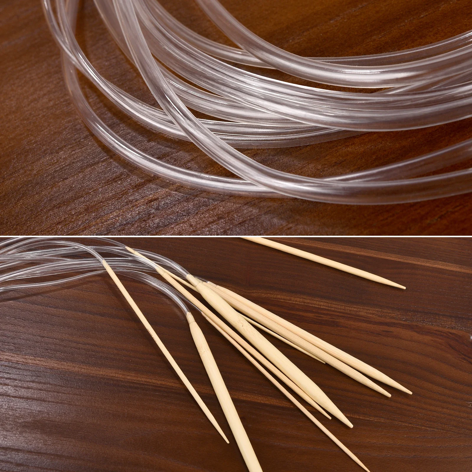 

2mm-8mm Bamboo PVC Tube Circular Needles Ring Knitting Double Cusp Crochet Hooks 80cm Long Smooth Sewing Tools Needle