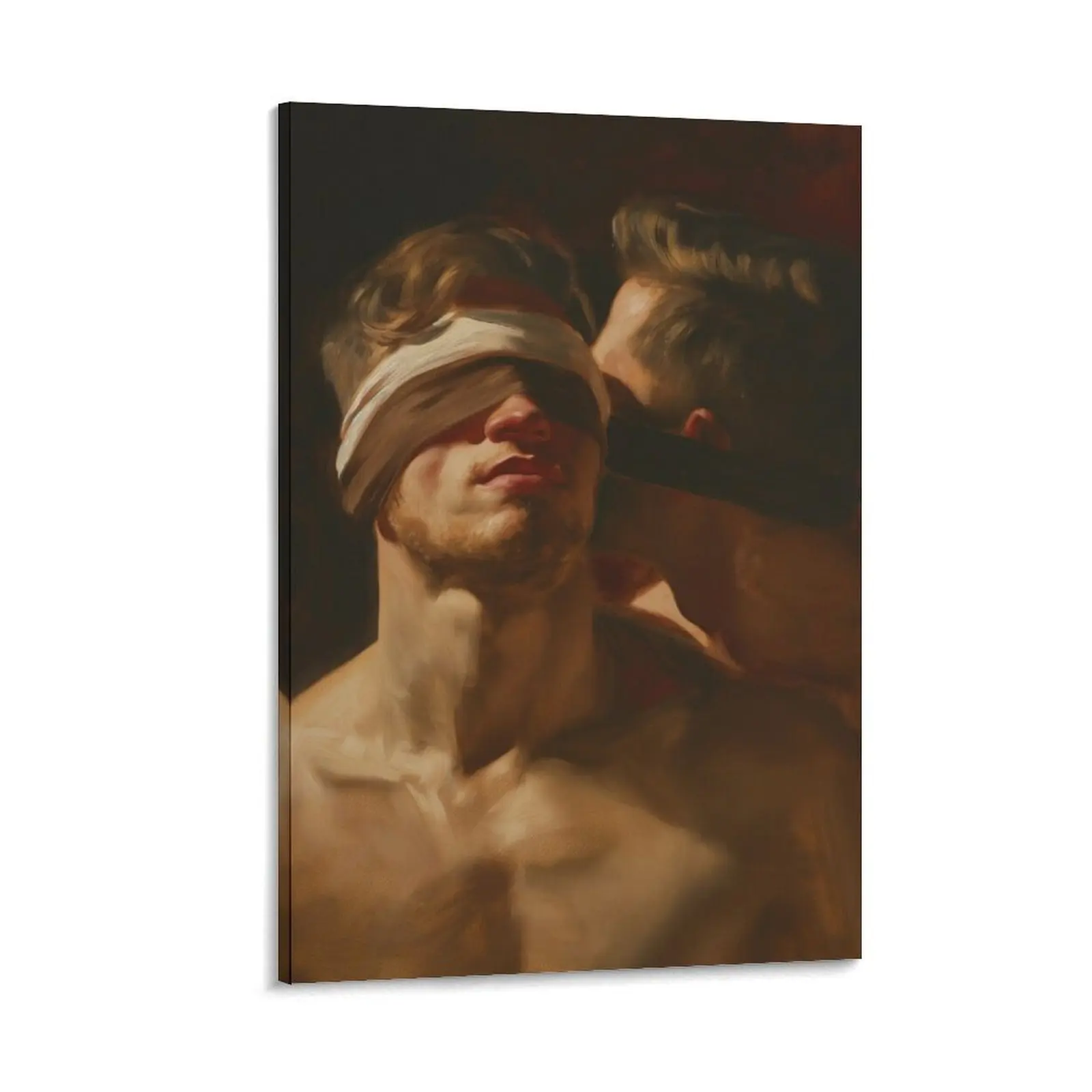 Study of two blindfolded men Canvas Painting room decorations for men decoration for the room