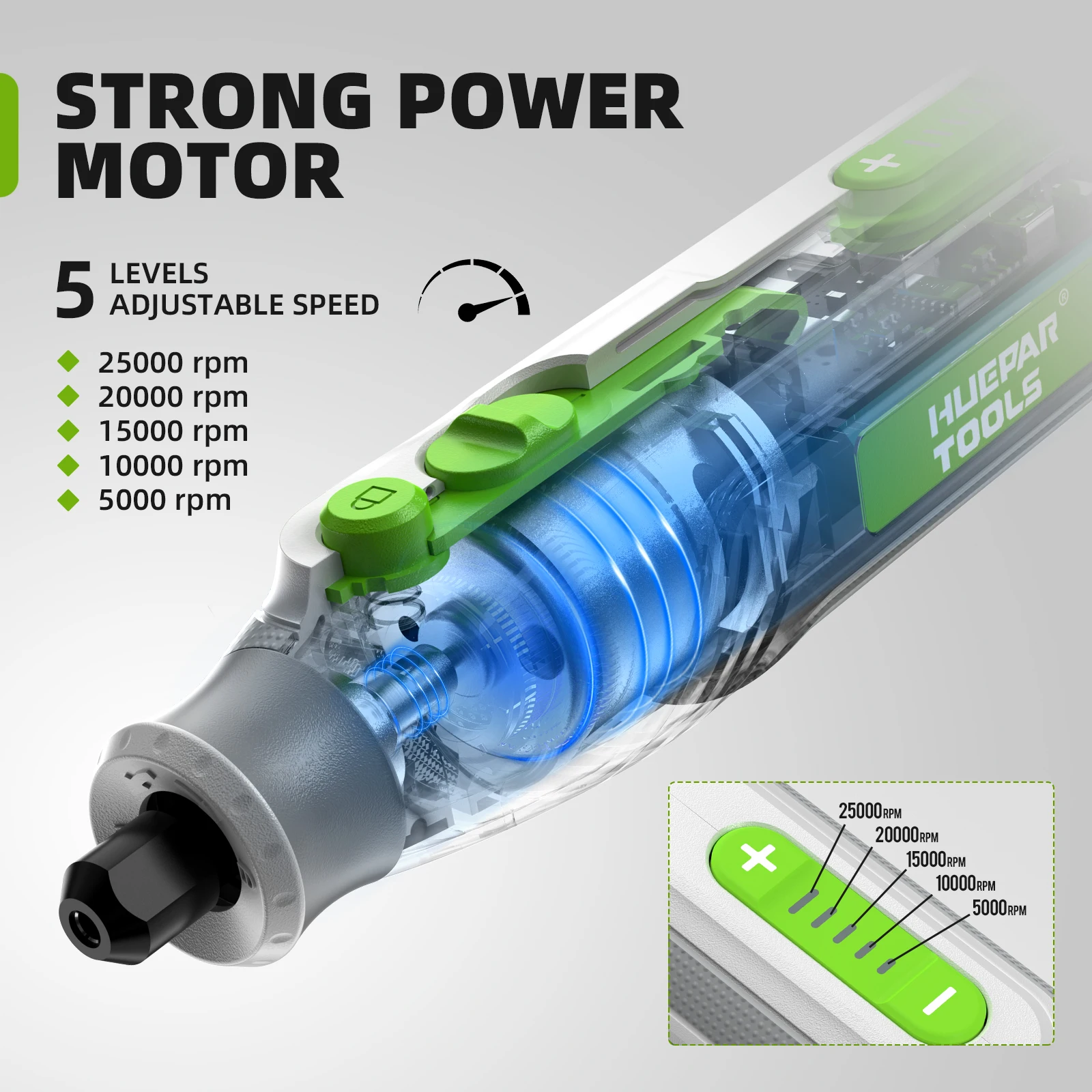 Strumenti Huepar Trapano elettrico Mini trapano Kit di utensili rotanti a velocità variabile Penna per incisore per molatura Lucidatura Taglio Levigatura