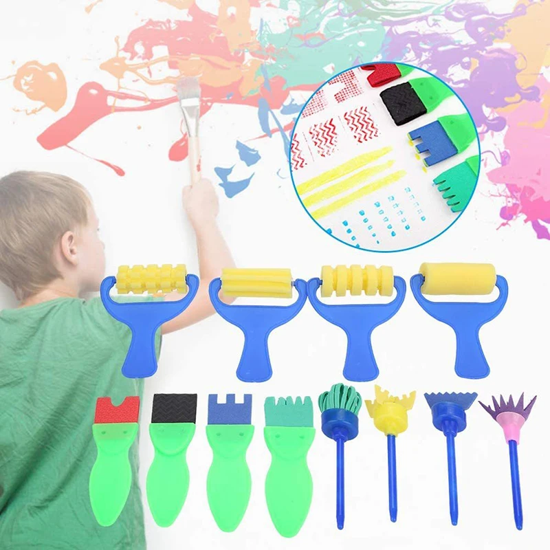 Crianças desenho brinquedos pintura esponja rolo escova crianças graffiti diy ferramenta educação precoce brinquedos pai-filho interação brinquedo tmz