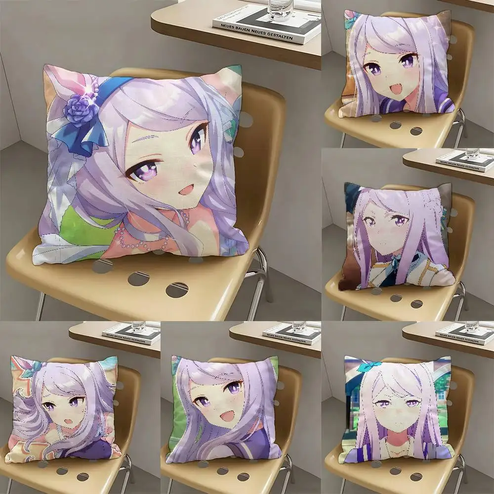 1pc Mejiro McQueen Anime Characters Pillow Case Fashion Square Pillowcase Bedroom Sofa Room Ins Decoration Leisure