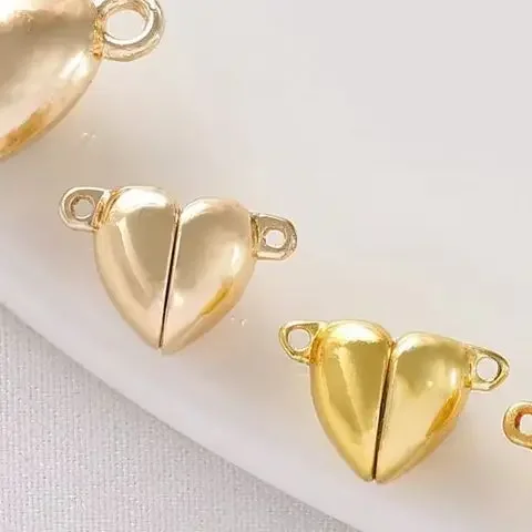 14K Package Gold Color Sand Gold Heart Magnetic Buckle DIY Handmade Bracelet Necklace Connection Magnetic Buckle Accessories
