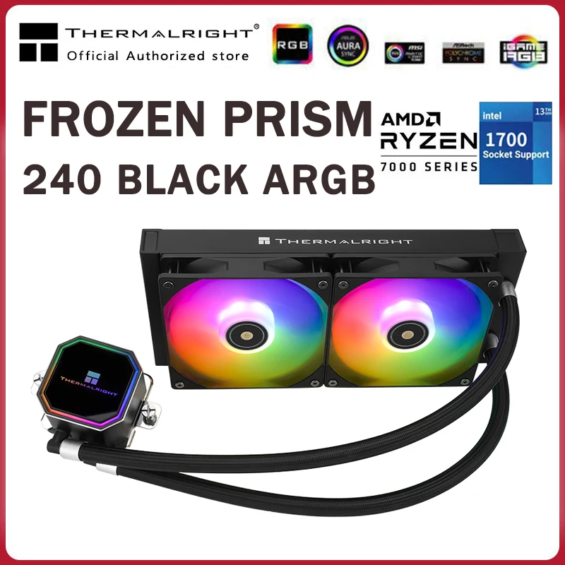 

Thermalright Frozen Prism 240 Black ARGB Water Cooling Radiator 5V CPU Fan Liquid Cooler For LGA1200 1700 115x AM4 AM5