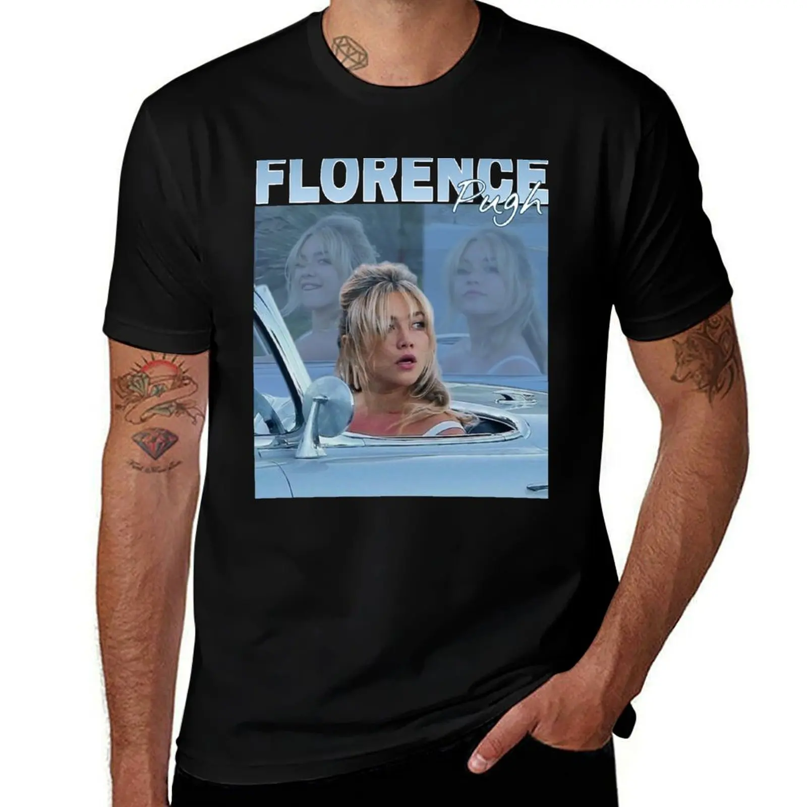 Camiseta Florence Pugh, camisetas de anime para hombre, camisetas de algodón