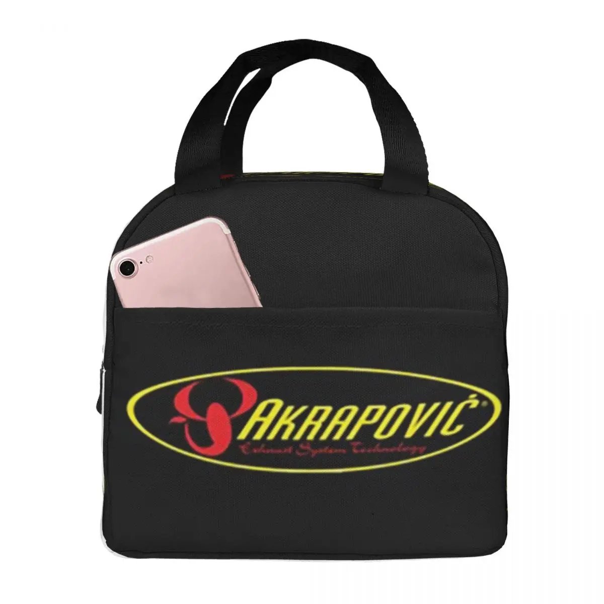 Akrapovics Logo AKS Motorcycle Exhaust Lunch Bags Insulated Bento Box Portable Lunch Tote Resuable Picnic Bags Thermal Bag