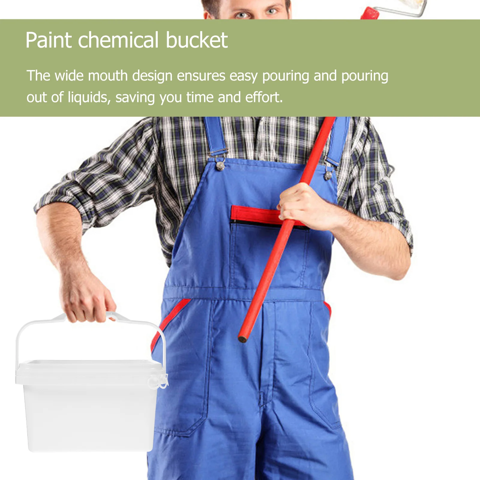 

2 шт., ведро для краски, пластиковый контейнер для хранения с ручкой крышки для рисования, смешивания цветов, для использования на открытом воздухе, квадратное пустое ведро