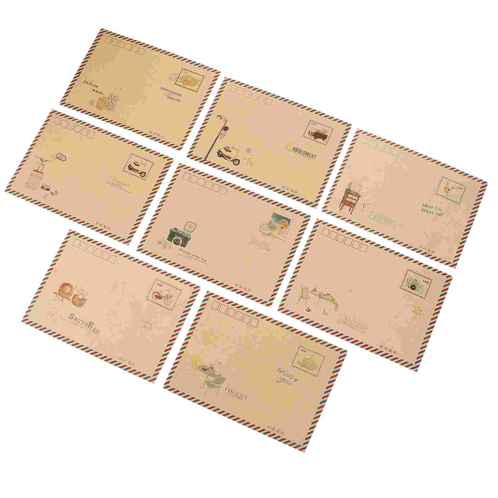 

8Pcs Vintage Kraft Classic Envelopes B6 Mini Envelopes Post Photo Letter Gifts Storage Office School Supplies (Random S