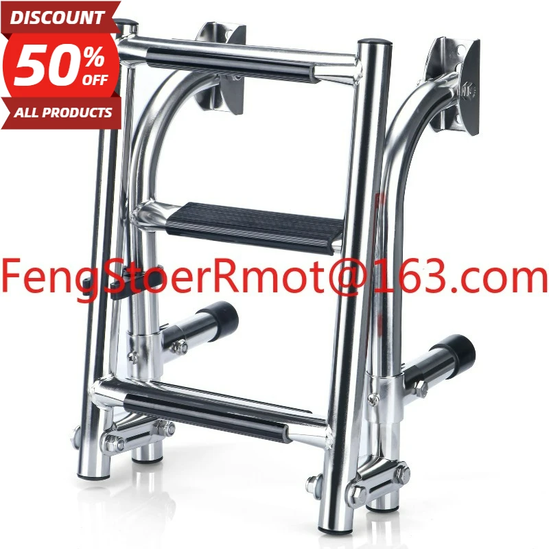 Stainless steel marine folding ladder, side hanging stern ladder, boarding ladder, ship boarding ladder pedal