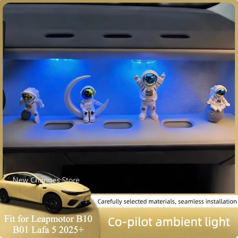 

For Leapmotor B10 B01 Lafa 5 2025+ Car Passenger Seat Atmosphere Lighting And Astronaut DIY Decorative Ornaments Accessories