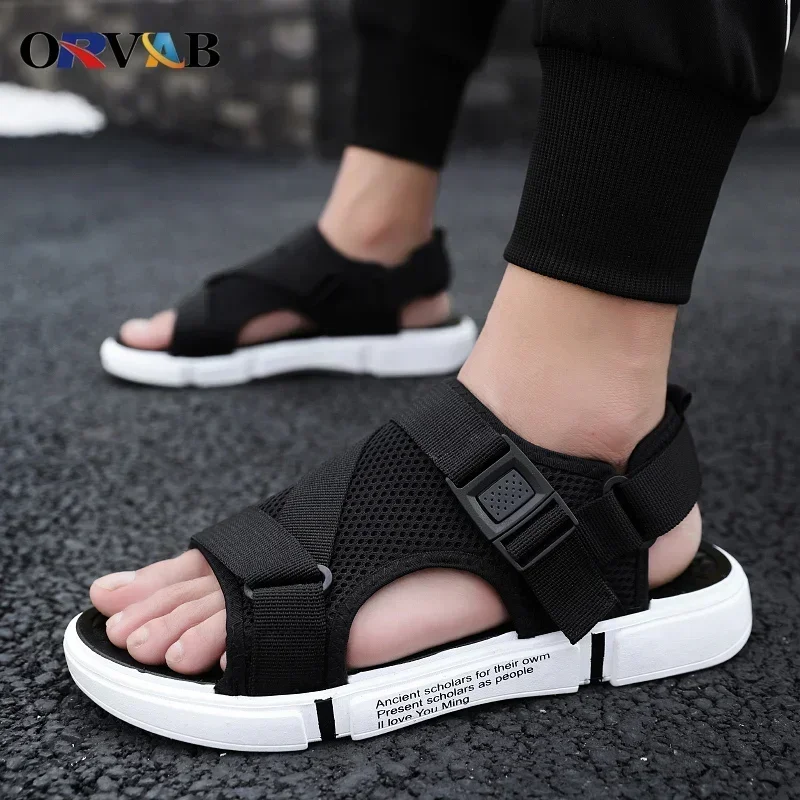 Mens Summer Sandals Comfortable non-slip men Shoes High quality woven beach sandals Men\'s Gladiator sandals Casual flats jibbizt