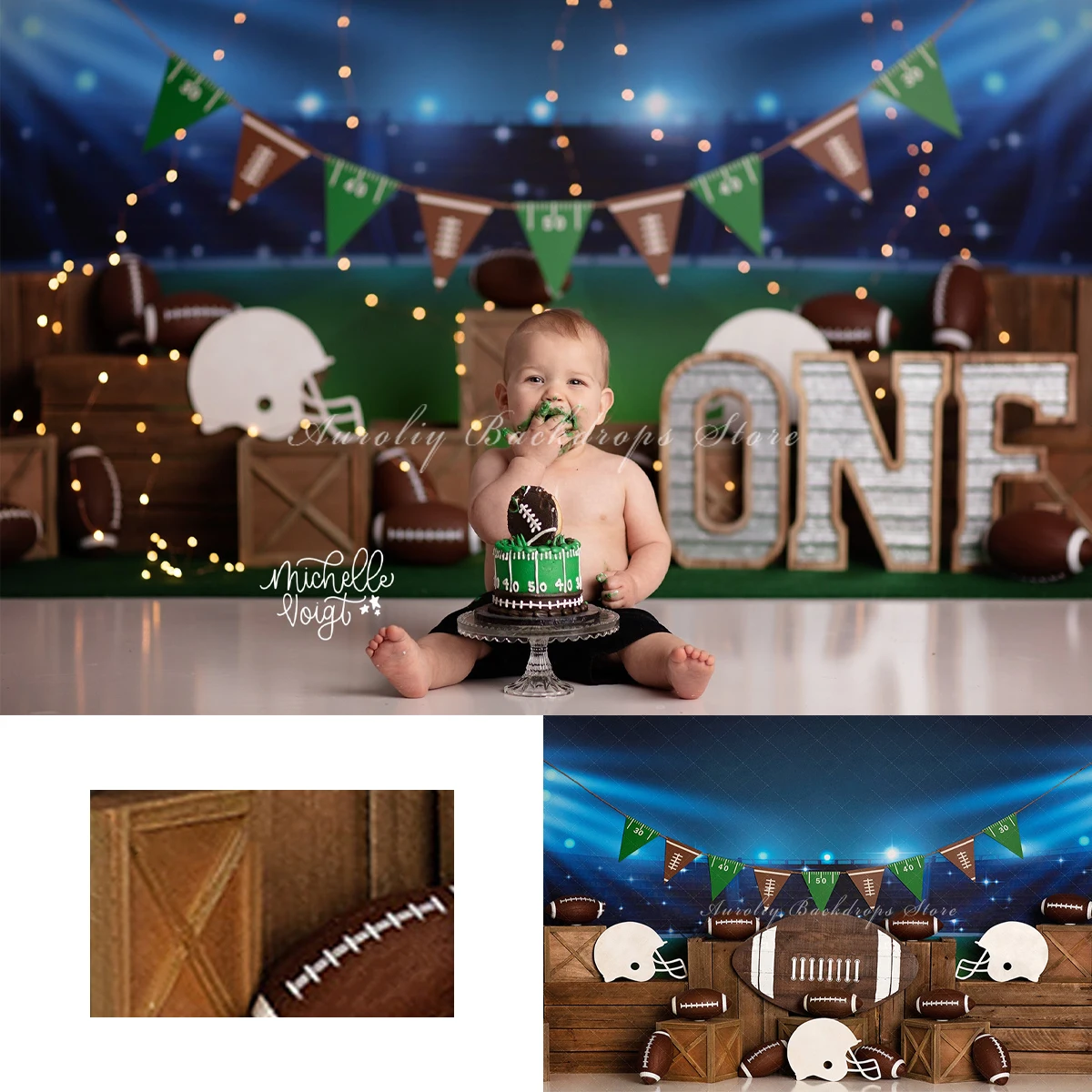 

Rugby Sports Backgrounds Cake Smash Kids Adult Photography Props Child Baby Ball Landing Decors Studio Photo Backdrops