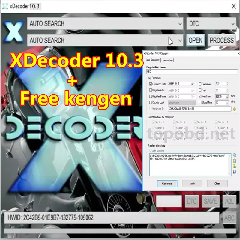 New XDecoder 10.3 DTC Clearer DTC Shutdown Delete Software Disabled Error Shutdown DTCRemover with Unlimited Keygen
