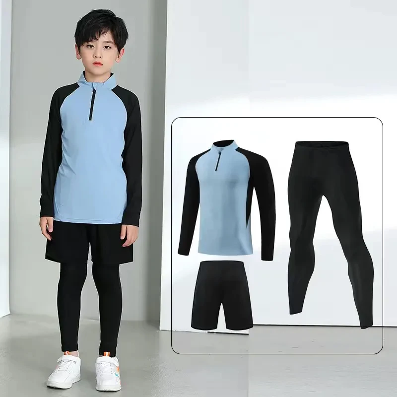 set-da-calcio-per-bambini-per-ragazzi-e-ragazze-fitness-basket-corsa-esercizio-fisico-allenamento-sport-top-pantaloni-legging-19