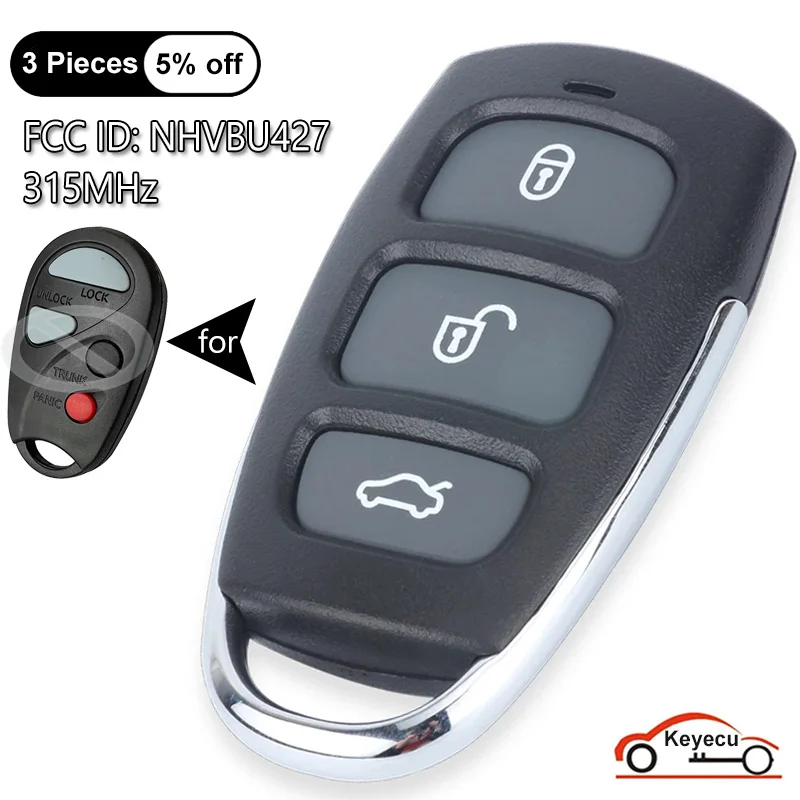 

KEYECU Upgraded Remote Control Car Key With 4 Button 315MHz for Nissan Sentra 2000 2001 2002 2003 2004 FCC ID: NHVBU427