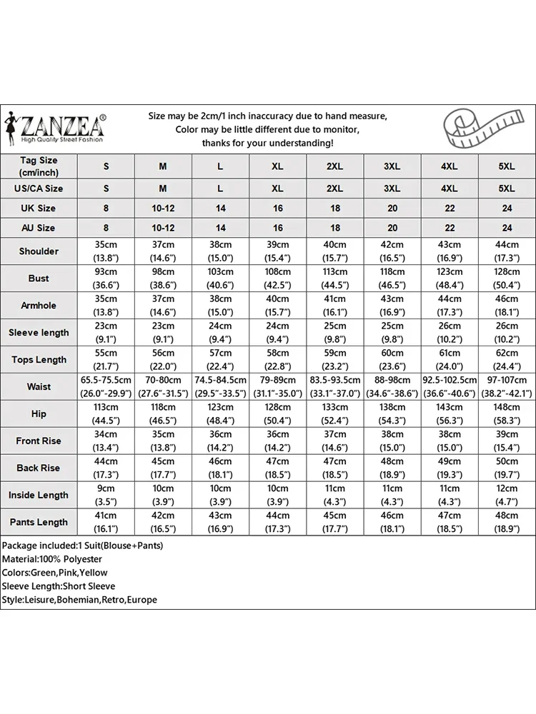 ZANZEA Womens Contrast-Stripe 2 ชิ้นชุดพัฟแขนสั้น V คอเสื้อ Elastic เอวกางเกงขาสั้น 2 ชิ้นชุดแฟชั่นชุดสั้น
