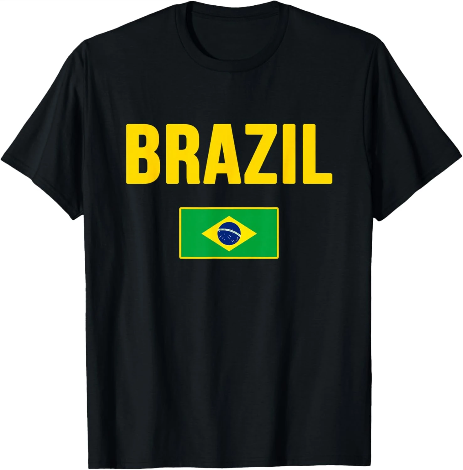 

Brazil Flag Design Green Yellow Blue pattern-100% cotton summer O-neck short sleeve casual printed men's T-shirt.