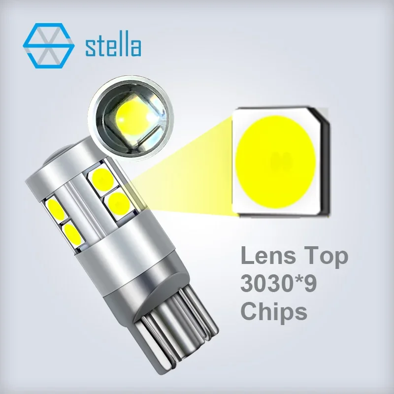 Stella 10pcs LED T10 W5W 194 Ice Lamps for Cars Interior Light Auto Accessories 12V White for Clearance lights Reading Lamp DRL