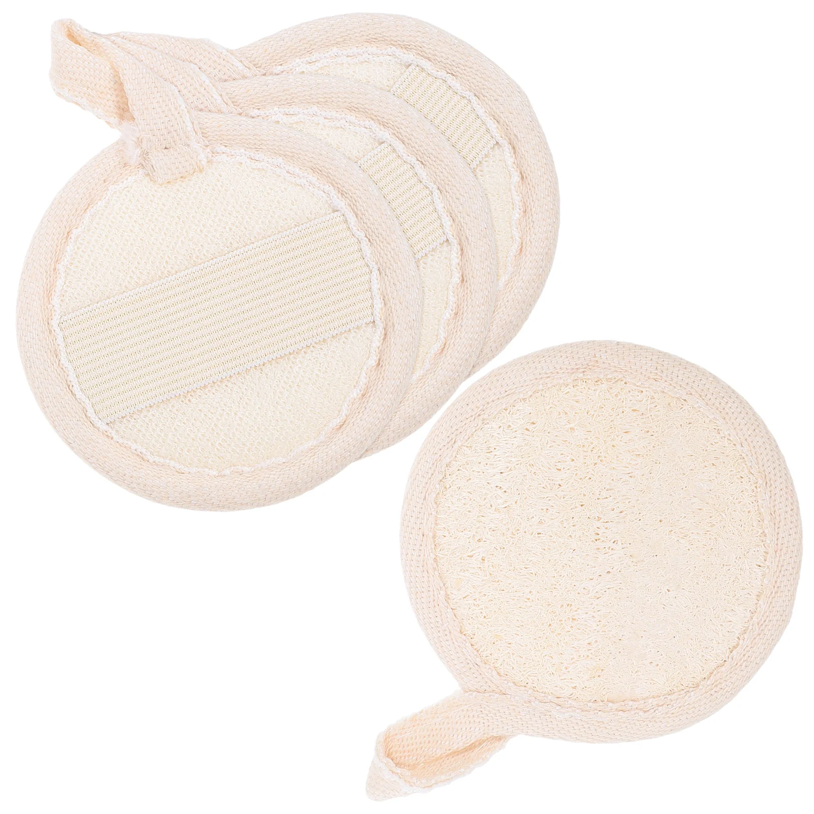 

4pcs Natural Loofah Bath Wipes 8cm Gentle Exfoliating Body Scrubber for Shower Deep Cleansing Portable Bath Sponge