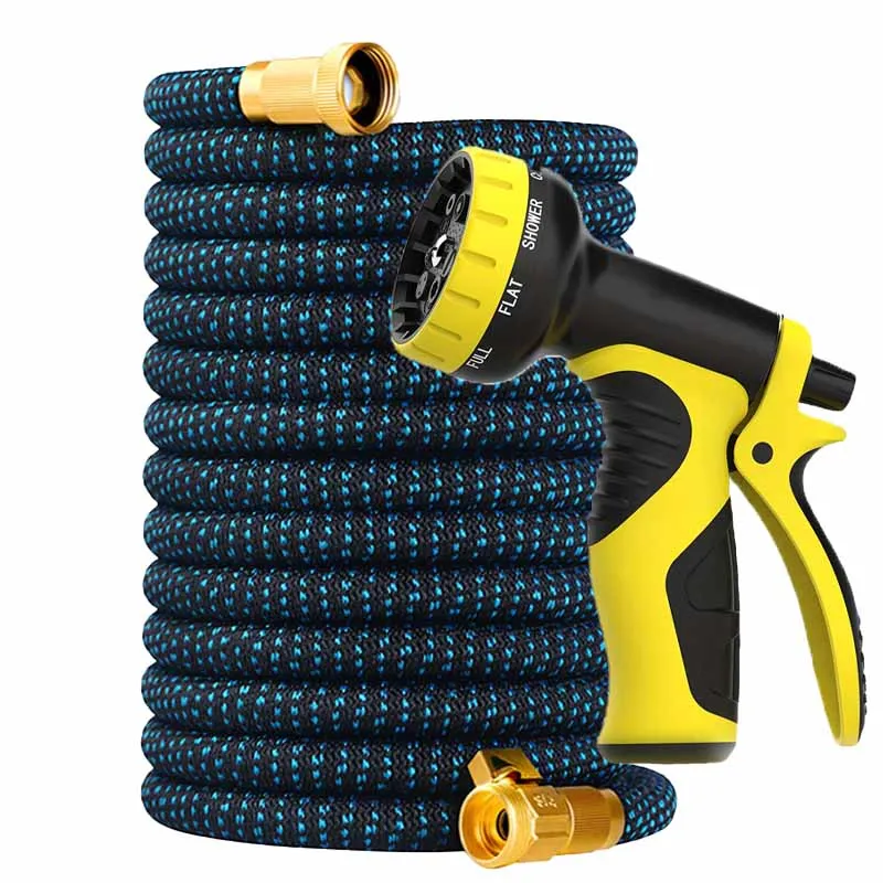 

Расширяемый садовый шланг с 10-функциями, насадка высокого давления для промывки и очистки наружного двора, герметичная