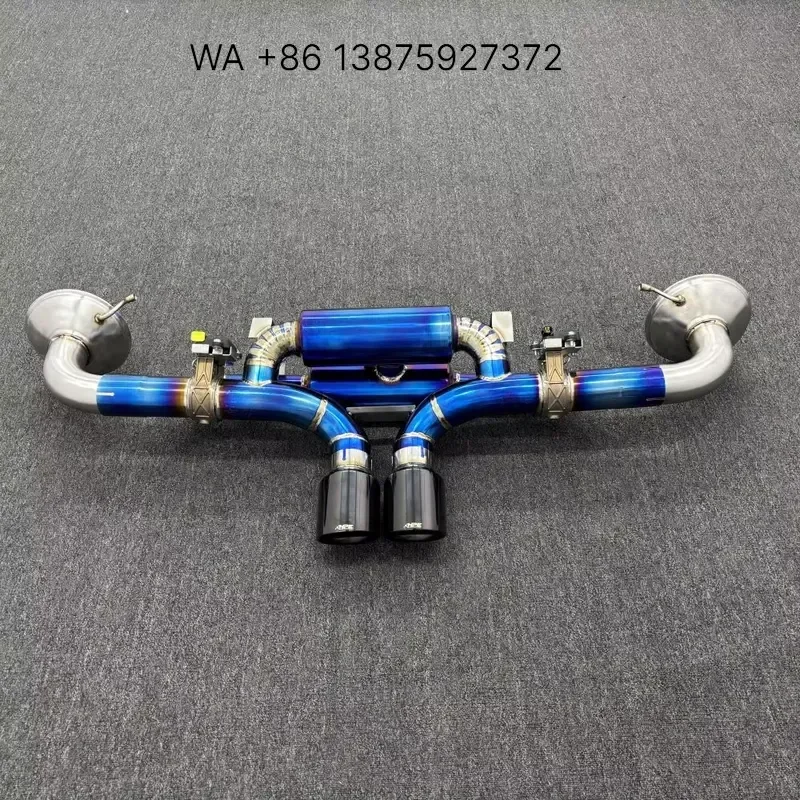 Wmwmnu For 992 GT3 Baked Blue Catback Exhaust System with Titanium Alloy Pipes High Performance Muffler Replacement