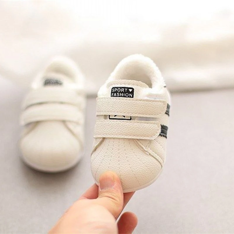 Winter New Korean Style  Newborn Girls Boys First Walkers Kids Toddlers Cotton Soft Soles Non-slip Shoes 1-2 Years