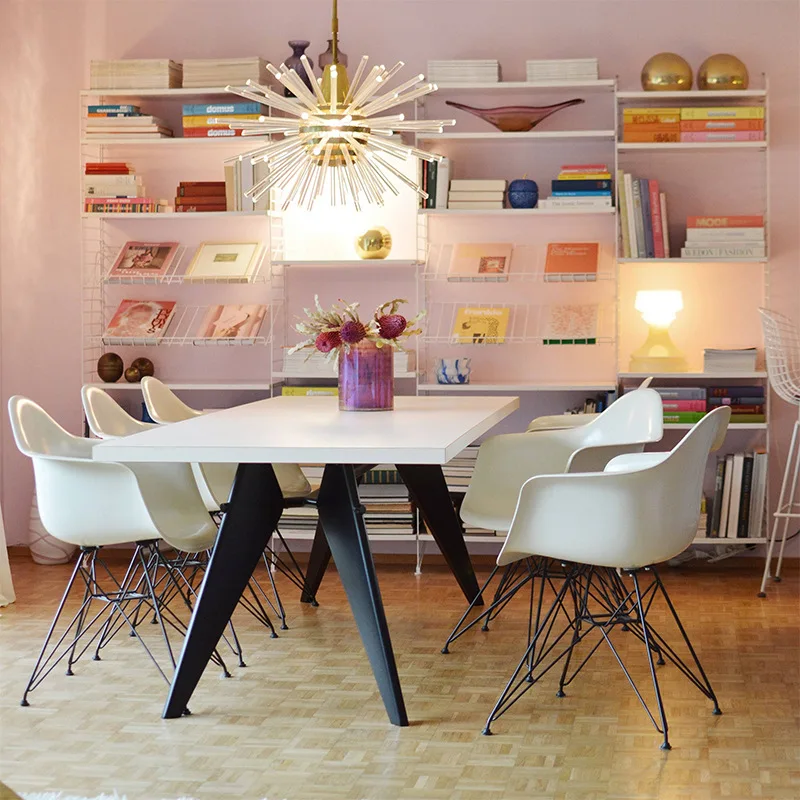 Solid wood dining table work table square modern